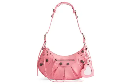 Balenciaga Sheepskin Biker Bag, Dumpling Bag, Crescent Bag, Shoulder Bag, Crossbody Bag Small Women's Pink