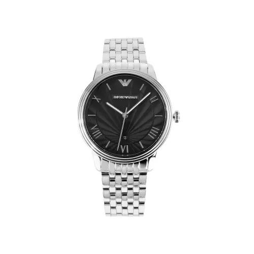 EMPORIO ARMANI Wrist Watches Quartz Movement Stainless Steel Strap Black Dial Men's Watches