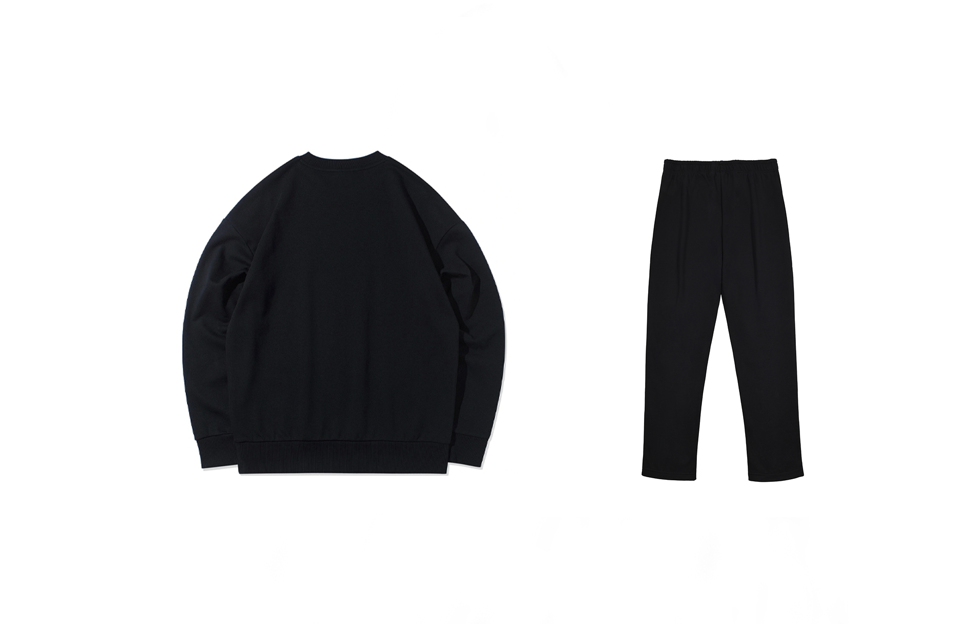 Li Ning Sports Fashion Collection Casual Sportswear Men’s Set Black+Black Crew Neck Moderate