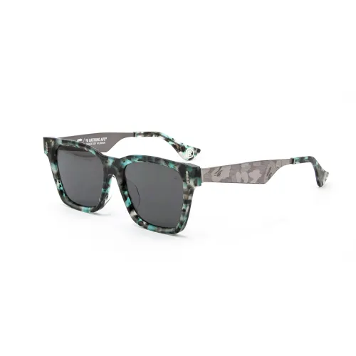 A BATHING APE Stainless Steel Acetate Oval Sunglasses Unisex