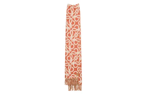 LOEWE Knit Scarves Women's Orange/White