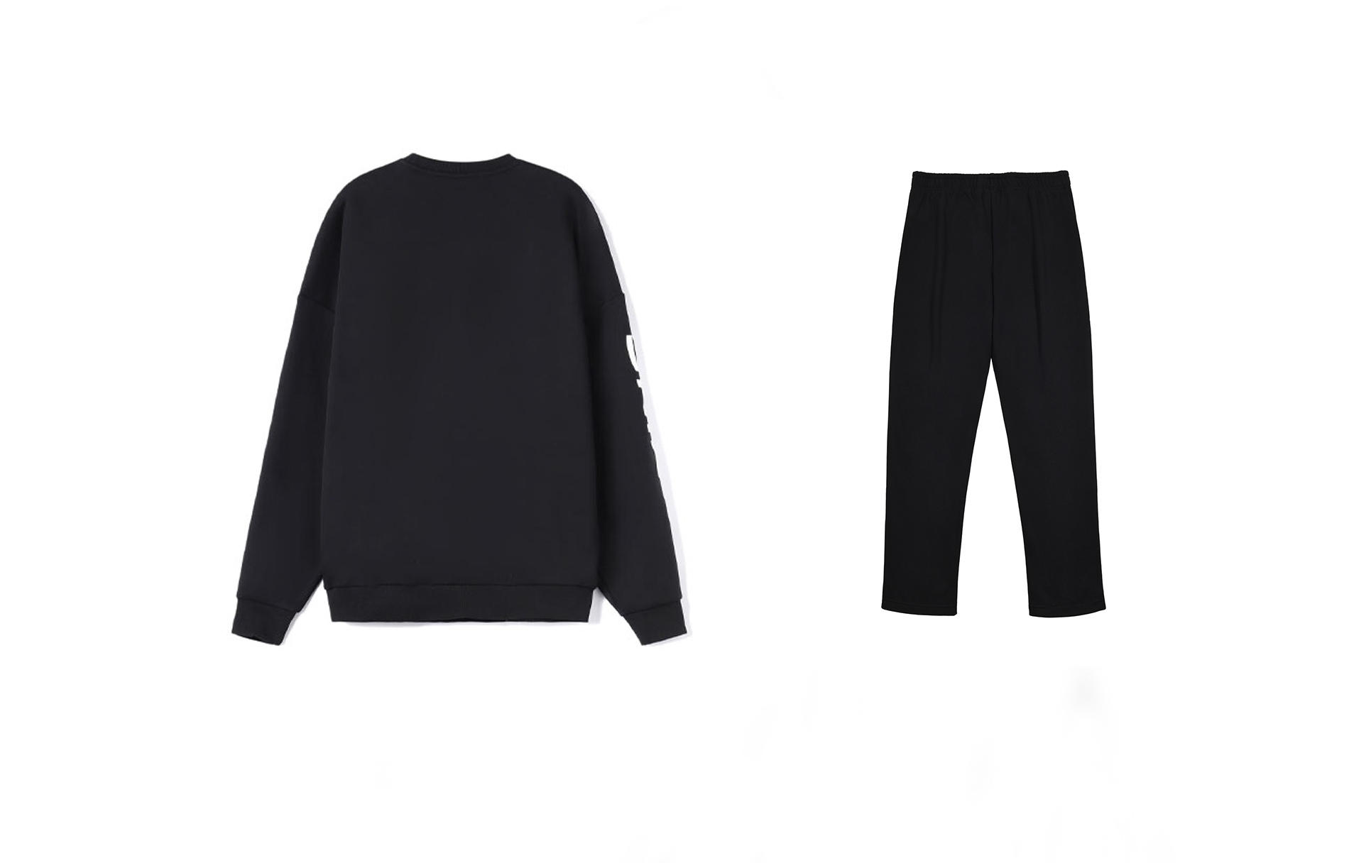 Li Ning Casual Sportswear Men’s Set Black+Black Crew Neck Moderate