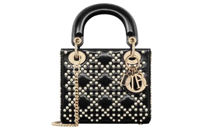 DIOR Lady Dior Sheepskin Handbag, Shoulder Bag, Crossbody Bag, Handbag Mini Women's Black