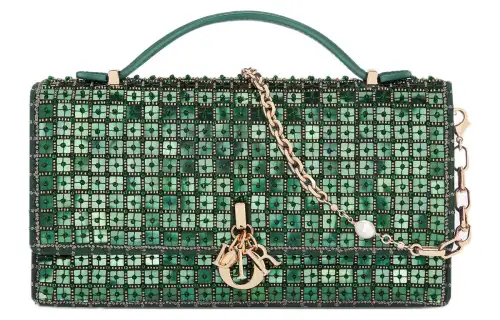 DIOR Bead Sequins Shoulder Bag, Crossbody Bag, Handbag Mini Women's Pine Green