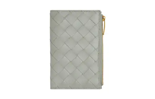 Bottega Veneta Intrecciato Sheepskin Wallet Medium Women's Agate Gray