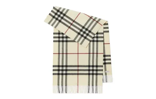 Burberry Contrast Check Fringed Cape