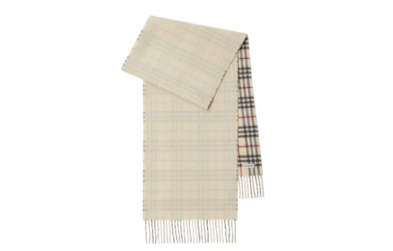 checked reversible cashmere scarf