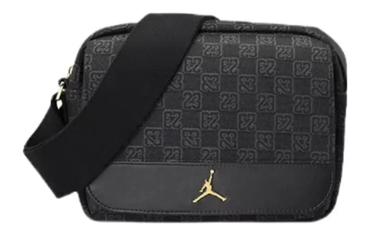 Jordan Polyester Crossbody Bag, Monogram Bag, Shoulder Bag Regular Unisex Black