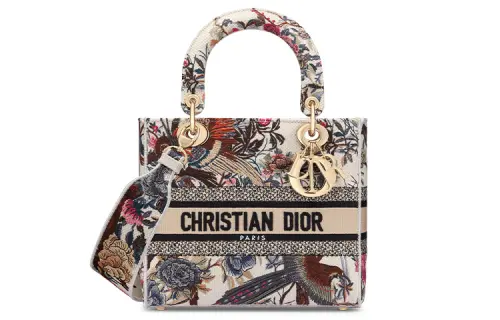 DIOR Lady D Lite Embroidery Shoulder Bag, Crossbody Bag, Handbag Medium Women's Multicolor
