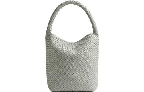 Bottega Veneta Cabat Lambskin One Shoulder Handbag, Bucket Bag Medium Women's Agate Gray