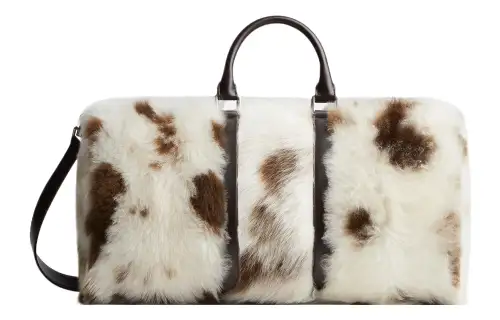 Bottega Veneta Shearling One Shoulder Crossbody Handheld Travel Bag Medium Men's White/Brown