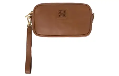 MIU MIU Leather Clutch Women's Brown
