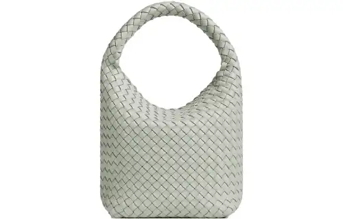 Bottega Veneta Cabat Lambskin One Shoulder Handbag, Bucket Bag Small Women's Agate Gray