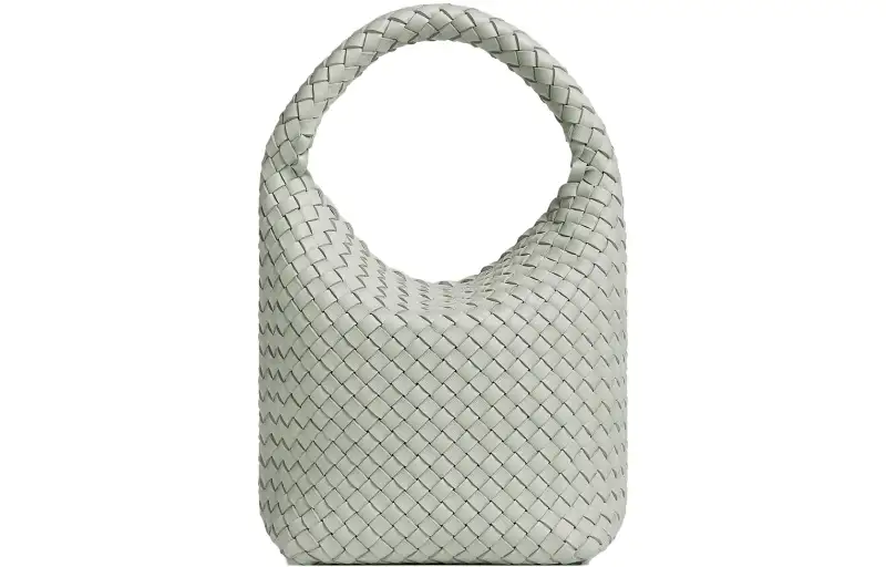 Bottega Veneta Cabat Lambskin One Shoulder Handbag, Bucket Bag Small Women's Agate Gray