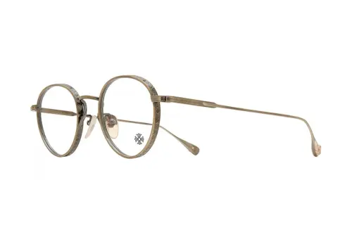 Chrome Hearts Titanium Round Eyeglass Frames Unisex Gold
