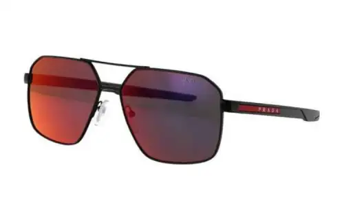 PRADA Metal Aviator Sunglasses Men's Black