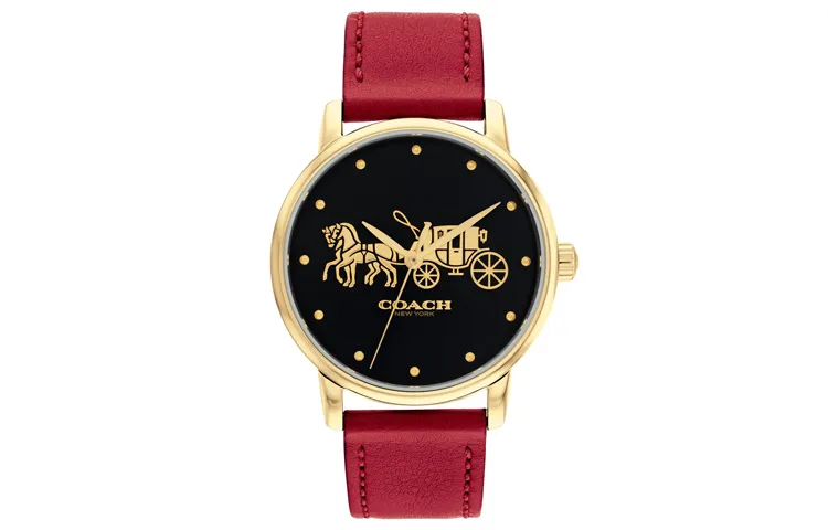 COACH Wrist Watches Quartz Movement Leather Strap 36mm Black Dial Women's Watch