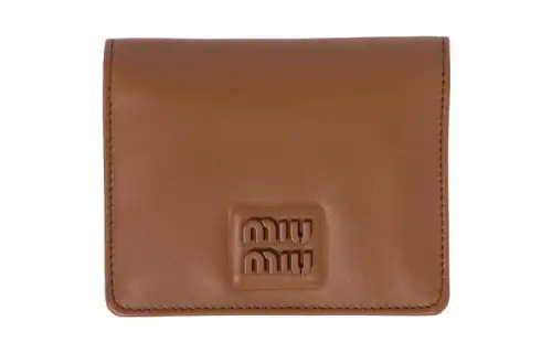 MIU MIU Leather Wallet Small Women's Brown