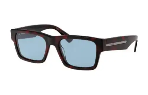 PRADA Acetate Irregular Shape Sunglasses Men's Red
