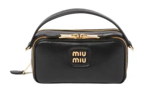 MIU MIU Leather Portable Crossbody Bag, Shoulder Bag Women's Black
