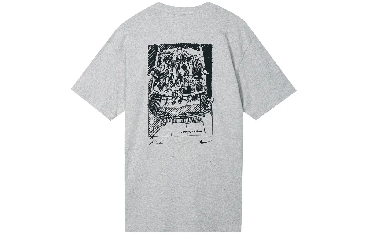 Nike Drop Shoulder Sleeve T-Shirt Men's Light Gray