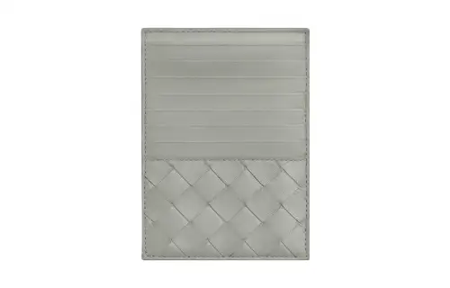 Bottega Veneta Intrecciato Sheepskin Card Holder Passport Holder Women's Agate Gray