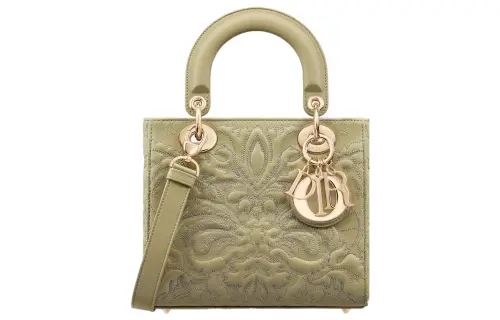 DIOR Lady Dior Lambskin Shoulder Bag, Crossbody Bag, Handbag Small Women's Sage Green