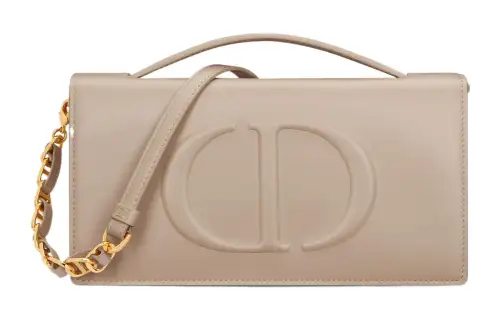 DIOR Cow Leather Shoulder Bag, Crossbody Bag Mini Women's Pink Beige