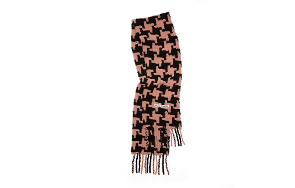 Шарф Acne Houndstooth Scarf (розово-черный)