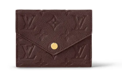 LOUIS VUITTON Victorine Leather Victoria Wallet Regular Women's Burgundy