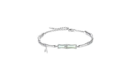 MCK Bracelets Pale Greenish White Jade Women's