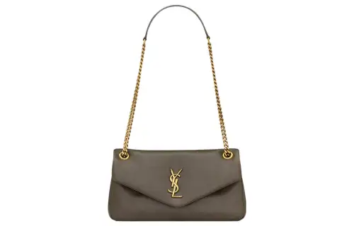 SAINT LAURENT Sheepskin Handbag, Shoulder Bag Women's Dark Brown