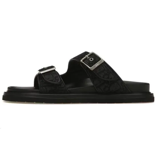 DIOR Aqua Sandals Black Oblique Canvas