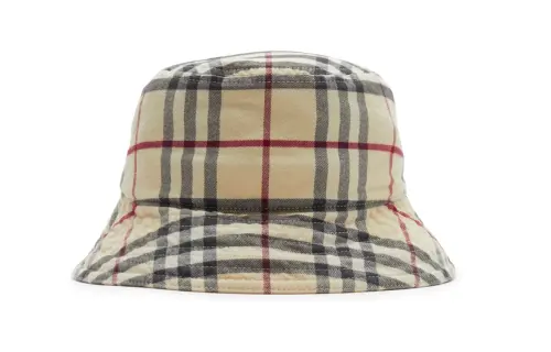 Burberry Pre Owned Check Cotton Bucket Hat