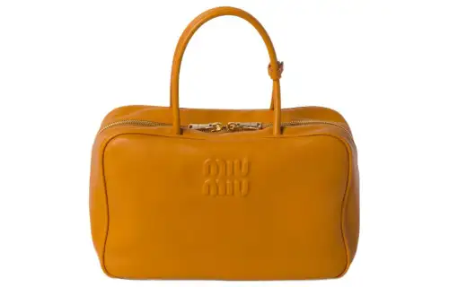 MIU MIU Leather Shoulder Bag, Crossbody Bag, Handbag Women's Pomegranate Yellow