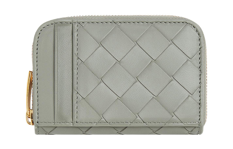 Bottega Veneta Lambskin Wallet Small Women's Agate Gray