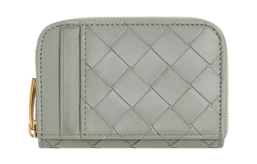 Bottega Veneta Lambskin Wallet Small Women's Agate Gray