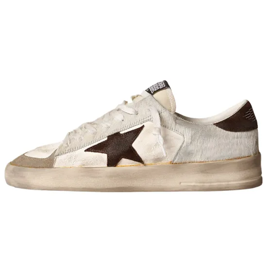 Golden Goose Stardan Pony Hair White Brown
