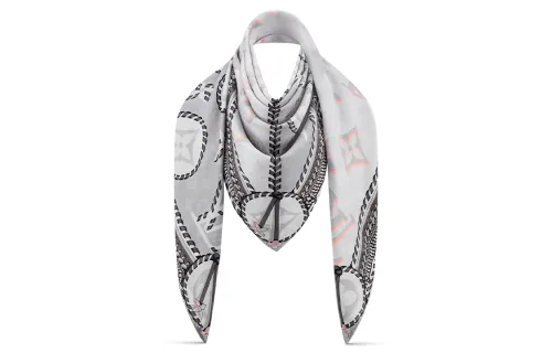 LOUIS VUITTON Monogram Shawls Women's Gray