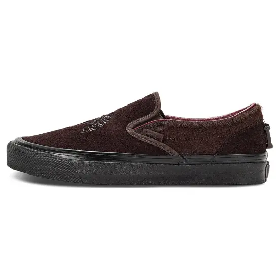 Randomevent X Vans Slip-on Skateboarding Shoes Unisex Low-top Brown