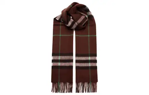 Burberry Plaid Letter Logo Men's Brown