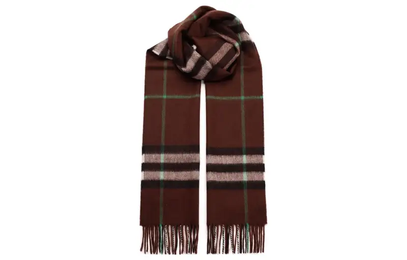 Burberry Plaid Letter Logo Men's Brown