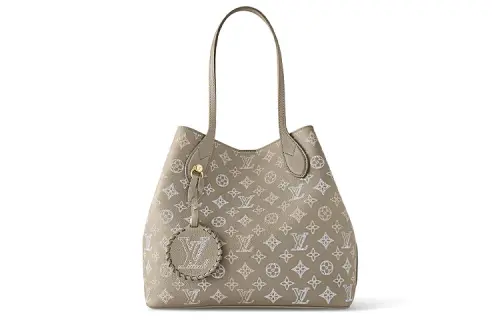 LOUIS VUITTON Blossom Engraved Perforated Cow Leather Shoulder Bag, Crossbody Bag, Handbag Medium Women's Gray
