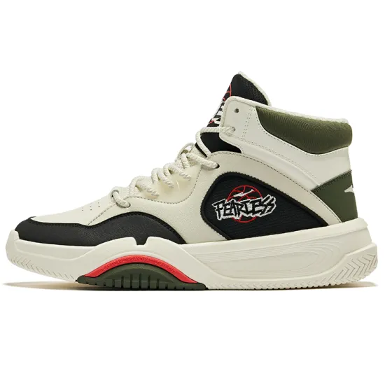 Erke Skateboard Shoes Men High-Top Ivory Float Gray