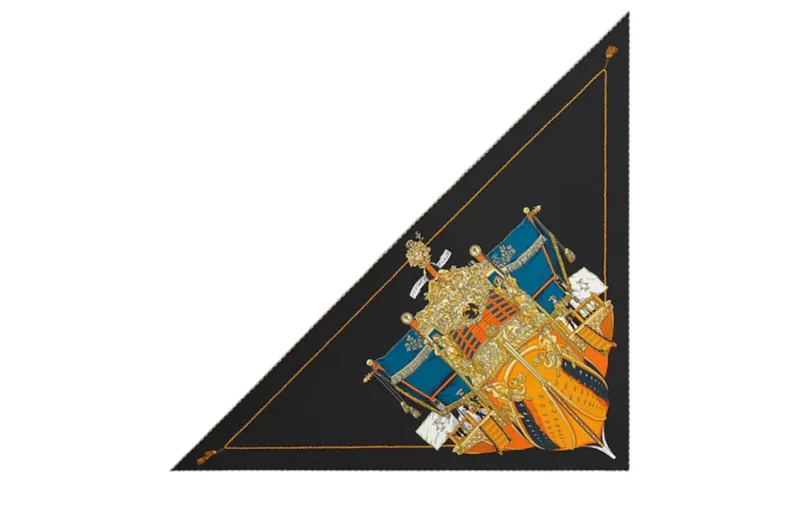 HERMES Silk Scarves Women's Black