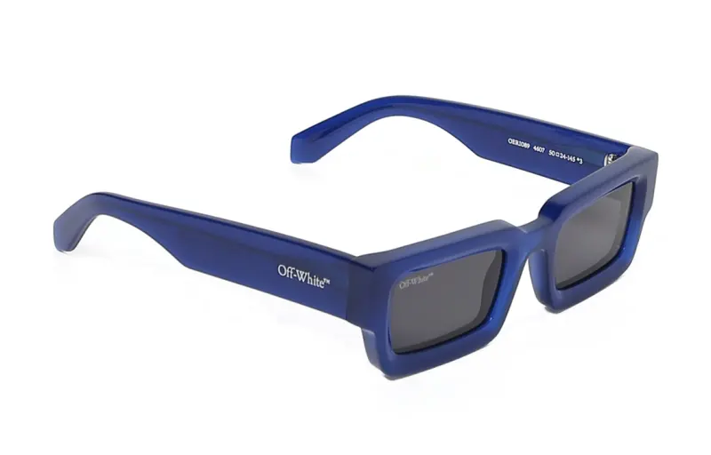 OFF WHITE Acetate Irregular Shape Sunglasses Unisex Blue