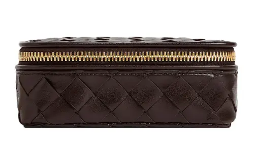 Bottega Veneta Intrecciato Lambskin Jewelry Box Storage Bag Women's Fondant