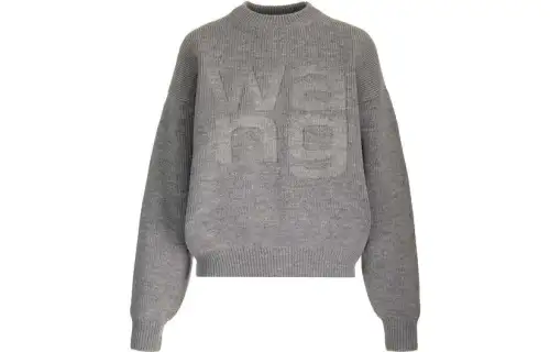 Alexander wang letter printed round neck loose long sleeve pullover sweater for women