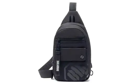 Li Ning Polyester Crossbody Bag, Fanny Pack, Backpack, Shoulder Bag Regular Unisex Black