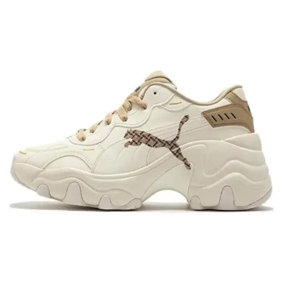 Puma Pulsar Wedge Low White Brown Women's